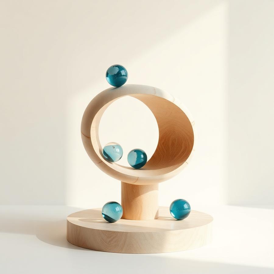 Helix Marble Run — Gravity, rendered as sculpture