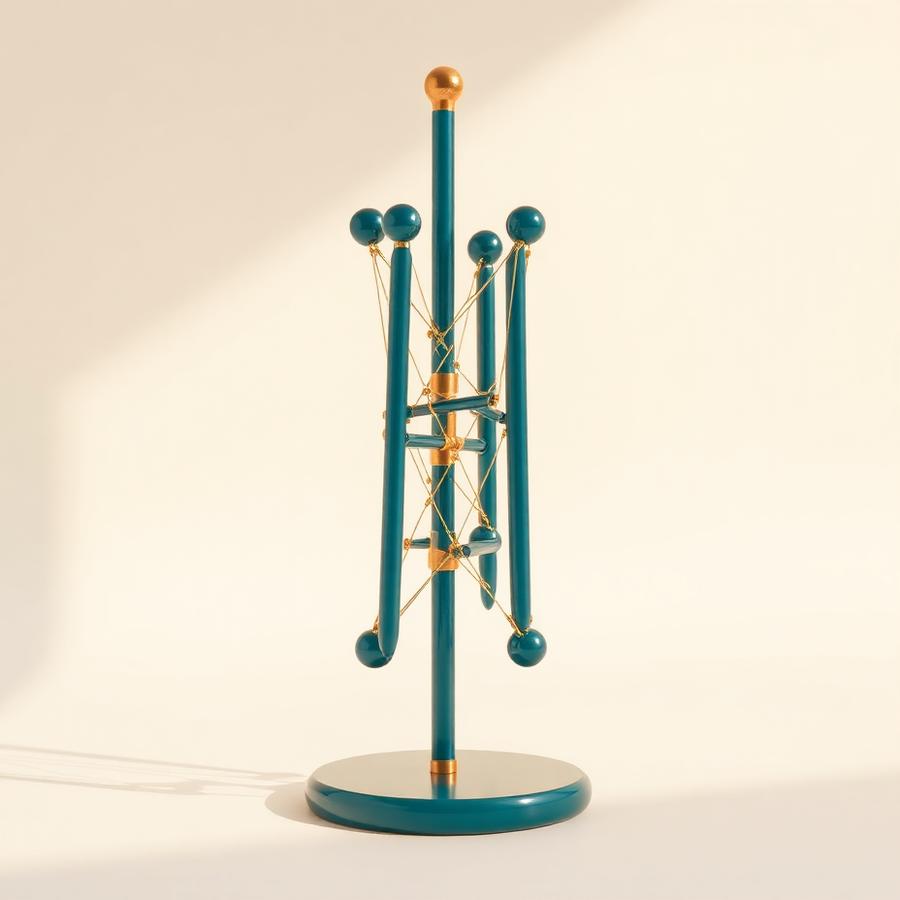 Tensegrity Tower — Floating compression, held by tension alone